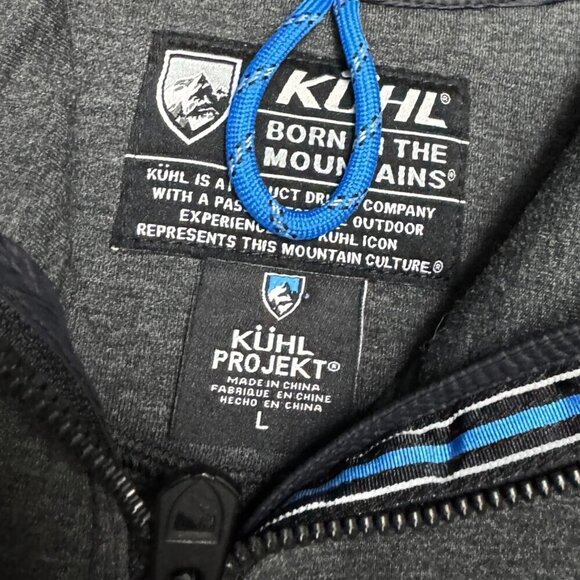 KUHL Designer Outdoor Hiking Shacket Hoodie Grey Jacket Womens Large - Picture 7 of 7